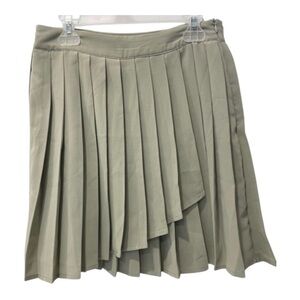 Papermoon Pleated Light gray/taupe Mini Skirt, Size S, Side Zipper